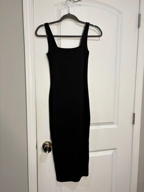 AKIRA Black Square-Neck Midi Tank Dress Size XS